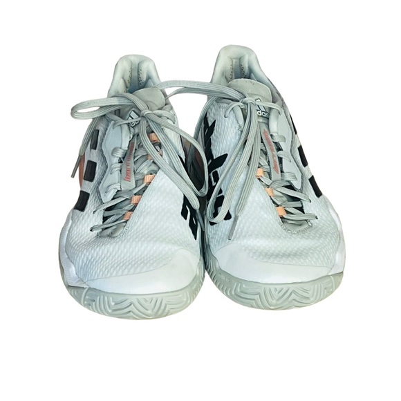 Adidas BARRICADE Tennis Shoe White/Silver/Ambient Blush Size 7 - Picture 4 of 9